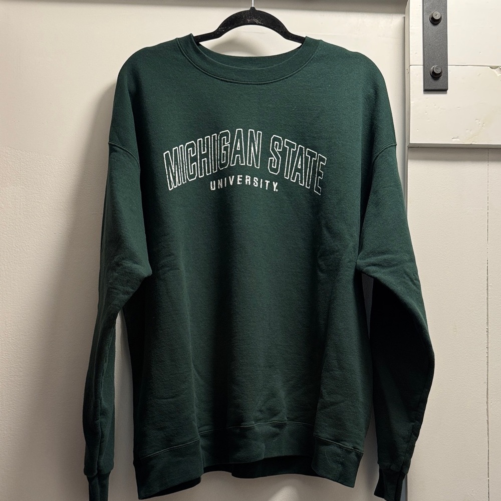 Michigan State University Green Crew Neck Sweatshirt XL MSU Spartans College